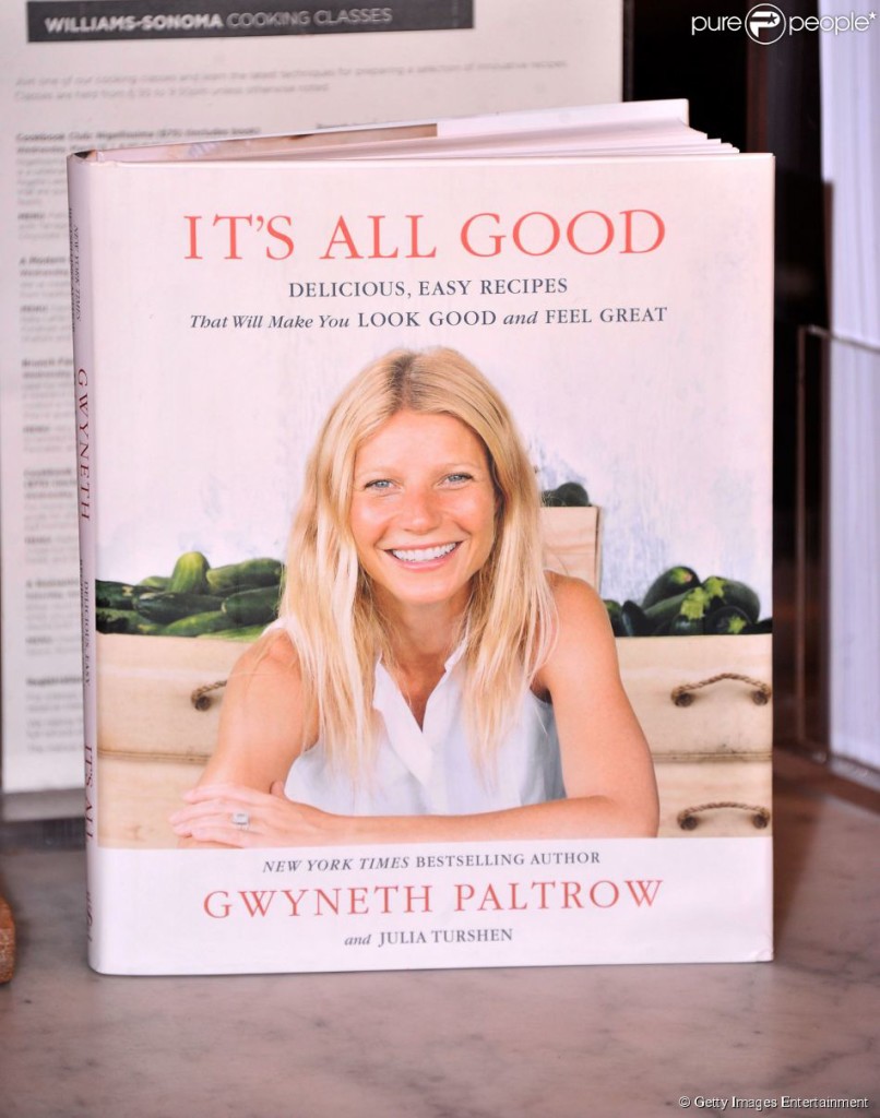LIvro " É tudo gostoso ", lançado em 2013 pela atriz Gwyneth Paltrow. Foto: Jason Merritt/AFP